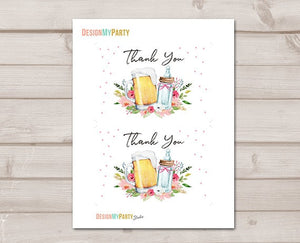 Brewing Thank you Card A Baby is Brewing Thank You Note 4x6" Love is Brewing Beer Baby Shower Girl Pink Couples Shower Instant Download 0190