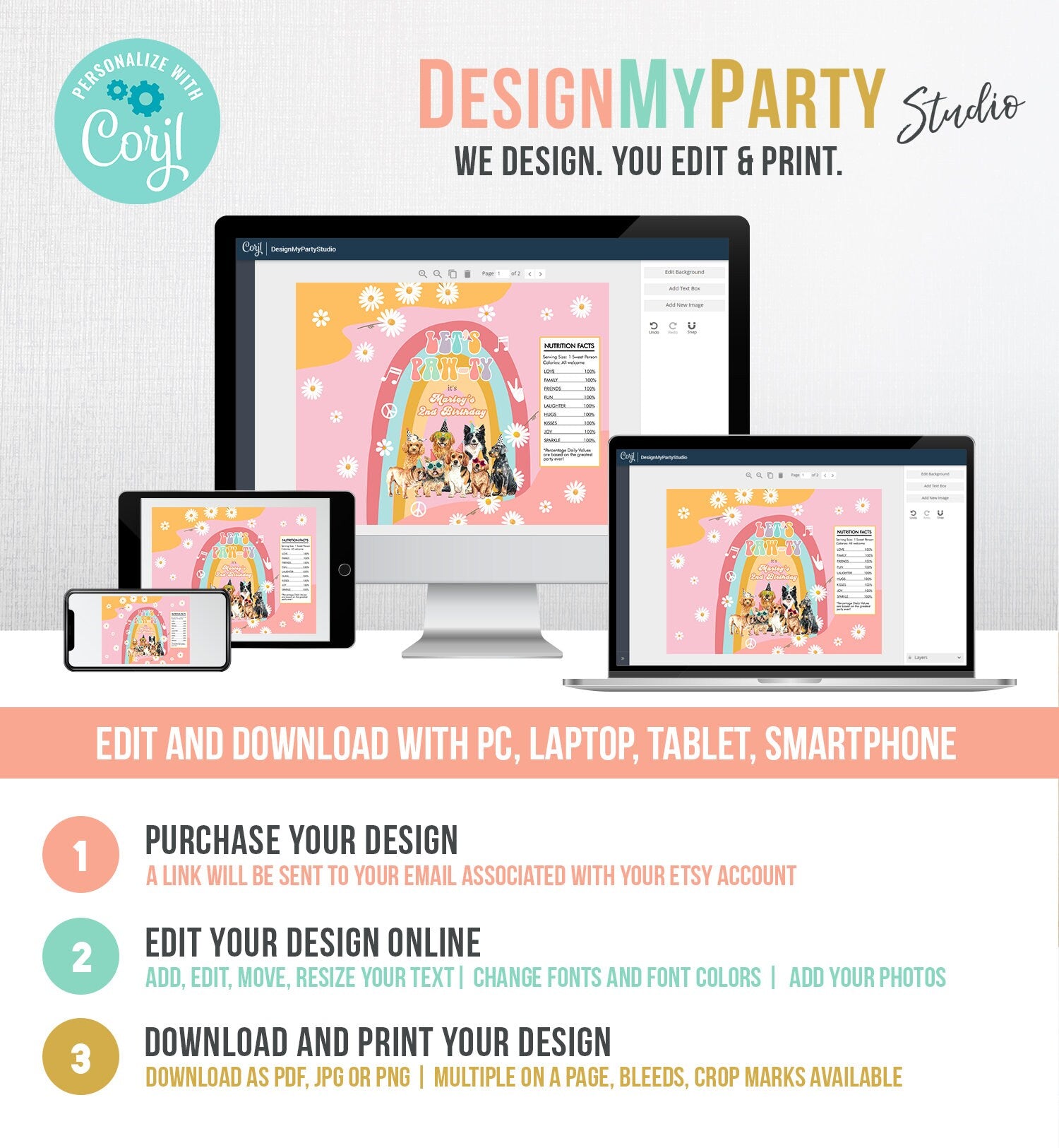 Editable Groovy Dog Chip Bag Retro Puppy Party Decor Girl Pawty Birthday Party Snack Favors Pet Doggy Digital Template Printable 0463