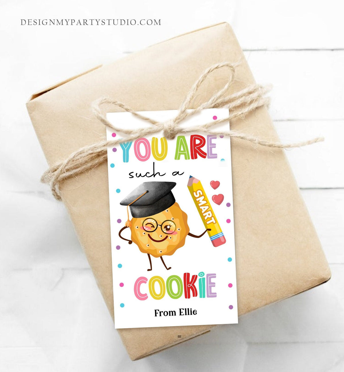 Editable You Are Such a Smart Cookie Tag Graduation Tag Teacher Tag End of School Classroom Chip Cookie Tag Digital Template Printable 0464