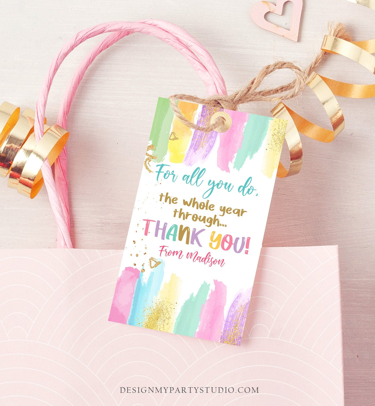Editable Teacher Appreciation Favor Tags Teacher Tag Teacher Appreciation Week Tag Daycare Childcare School Digital Template Printable 0464