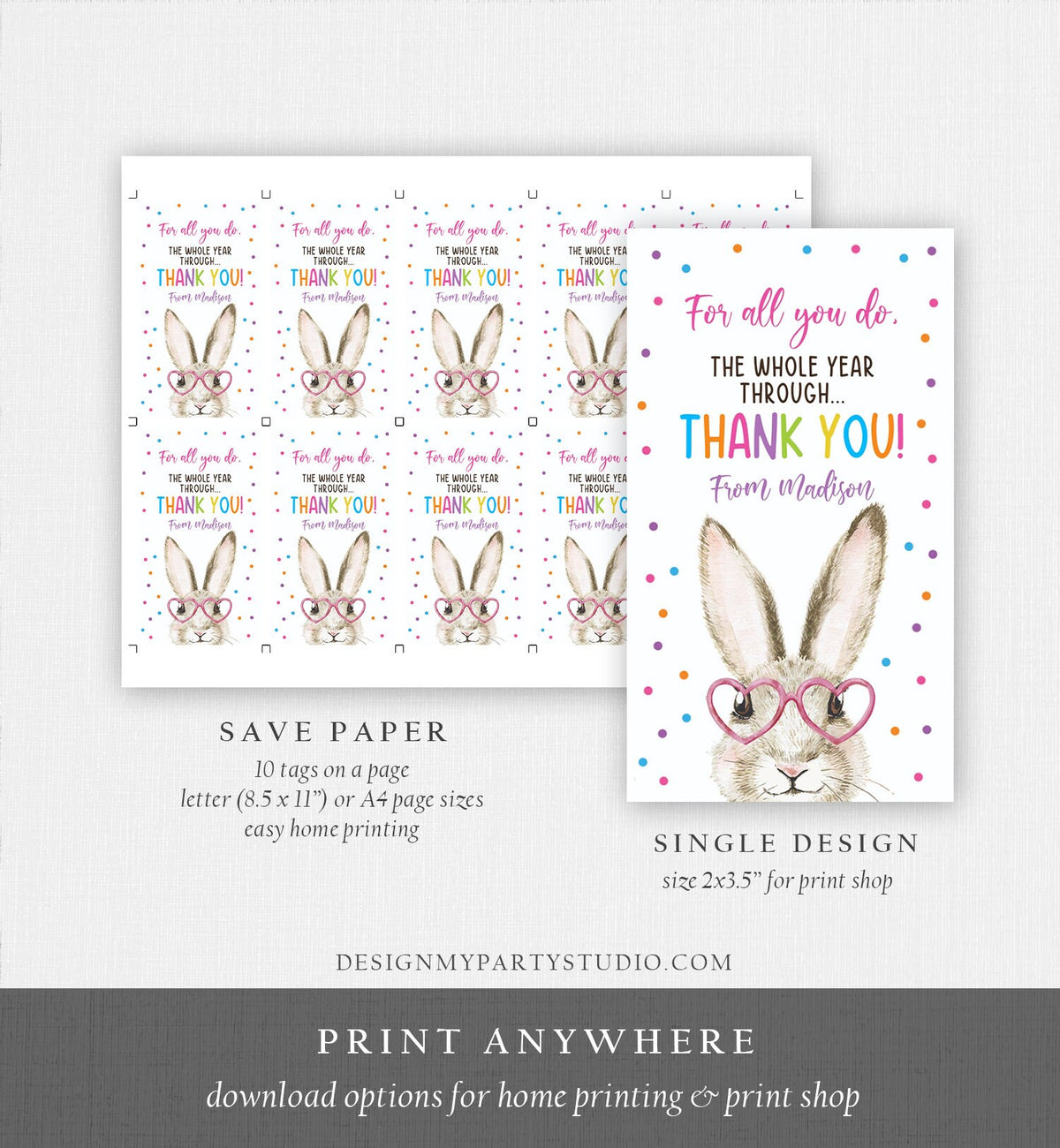 Editable Teacher Appreciation Favor Tags Teacher Tag Teacher Appreciation Week Tag Daycare Childcare School Digital Template Printable 0464