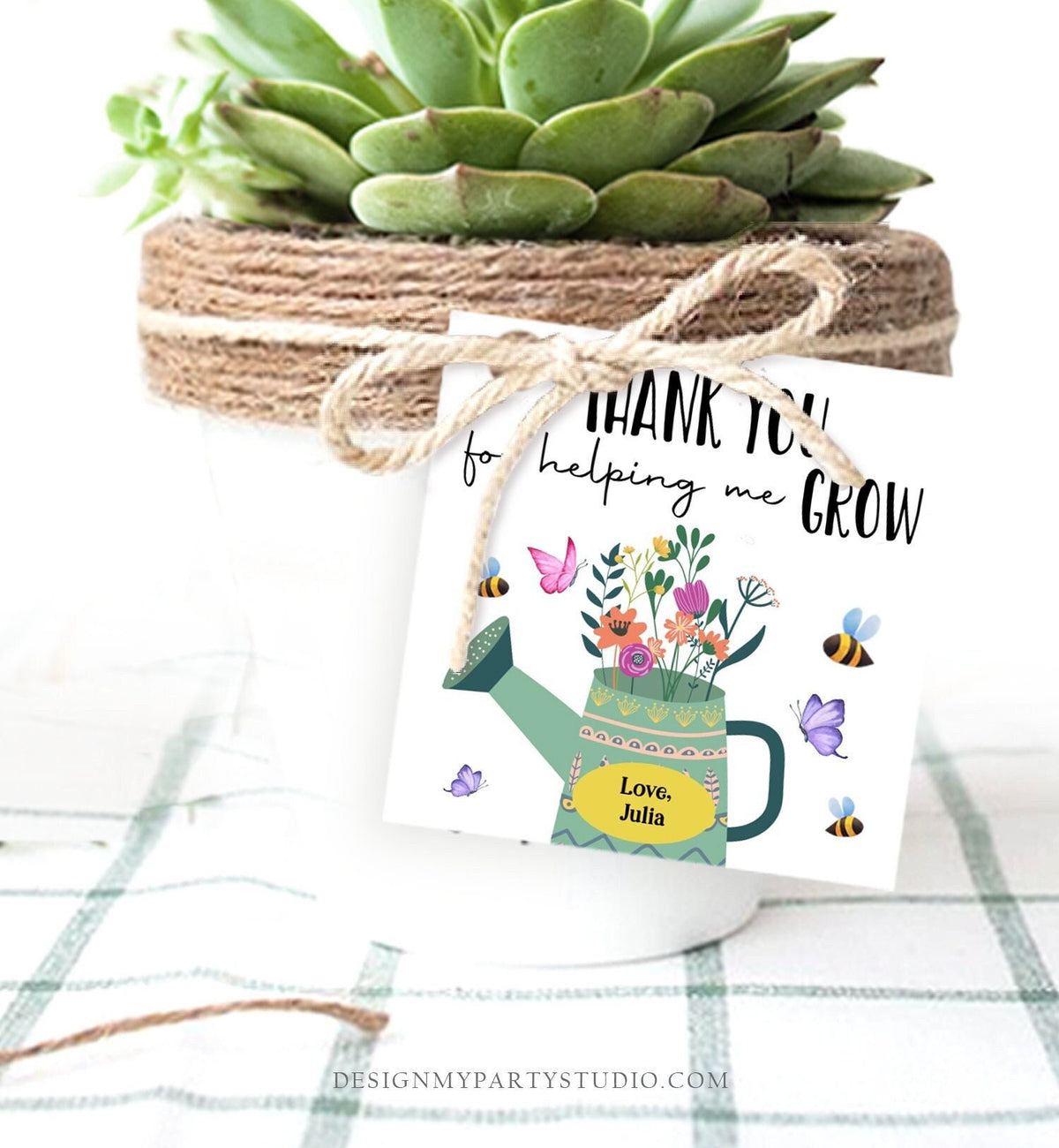 Editable Teacher Appreciation Tags Thank You for Helping me Grow Succulent Thank You Cactus Plant Tag Download Template Printable 0464