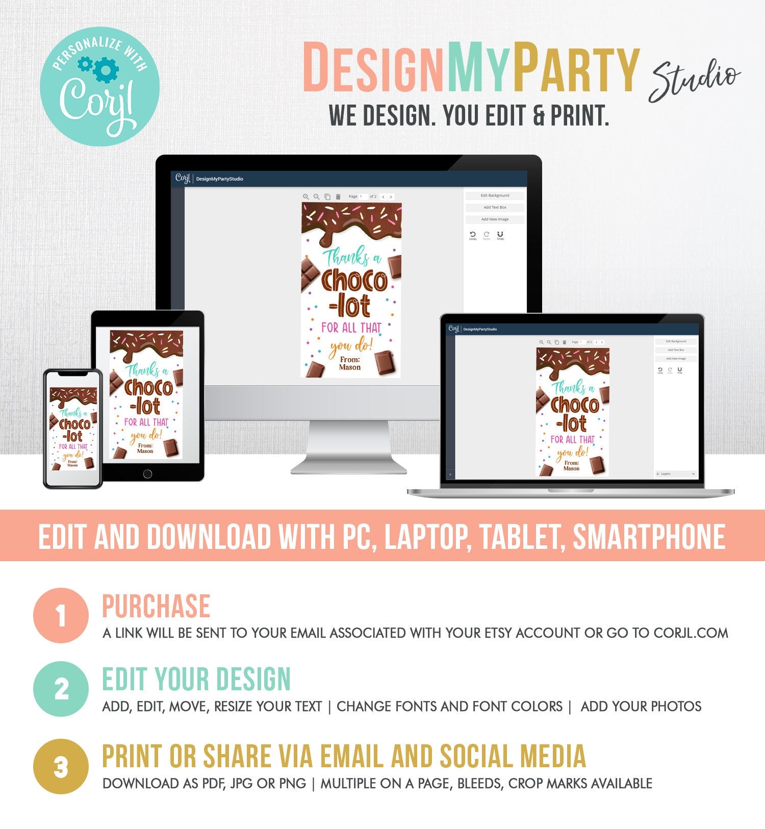 Editable Chocolate Gift Tag Thanks A Choco-Lot Teacher Appreciation Tag Thank You Tag Teacher School Staff Digital Template Printable 0464