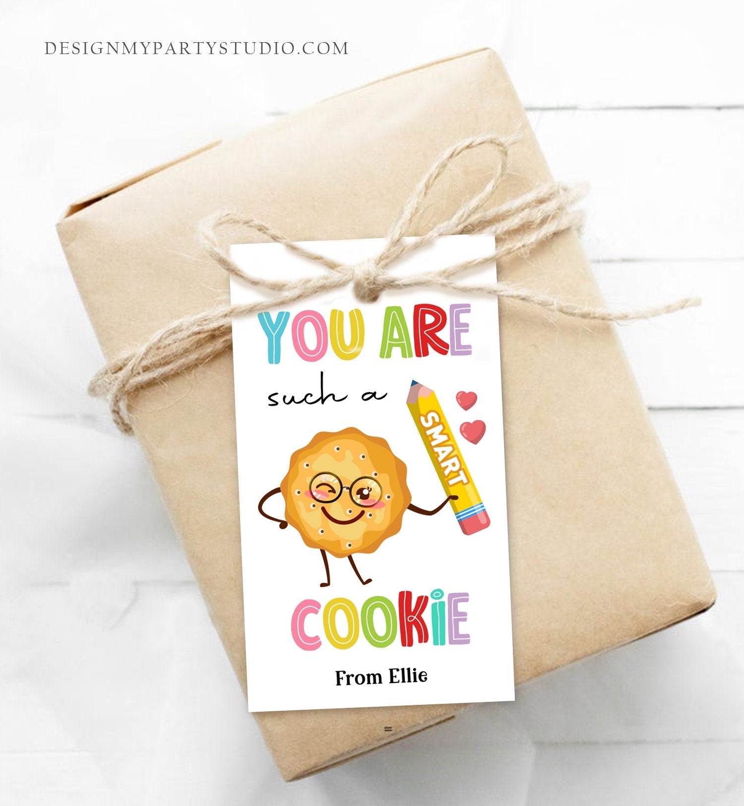 Editable You Are Such a Smart Cookie Tag Graduation Tag Teacher Tag End of School Classroom Chip Cookie Tag Corjl Template Printable 0464