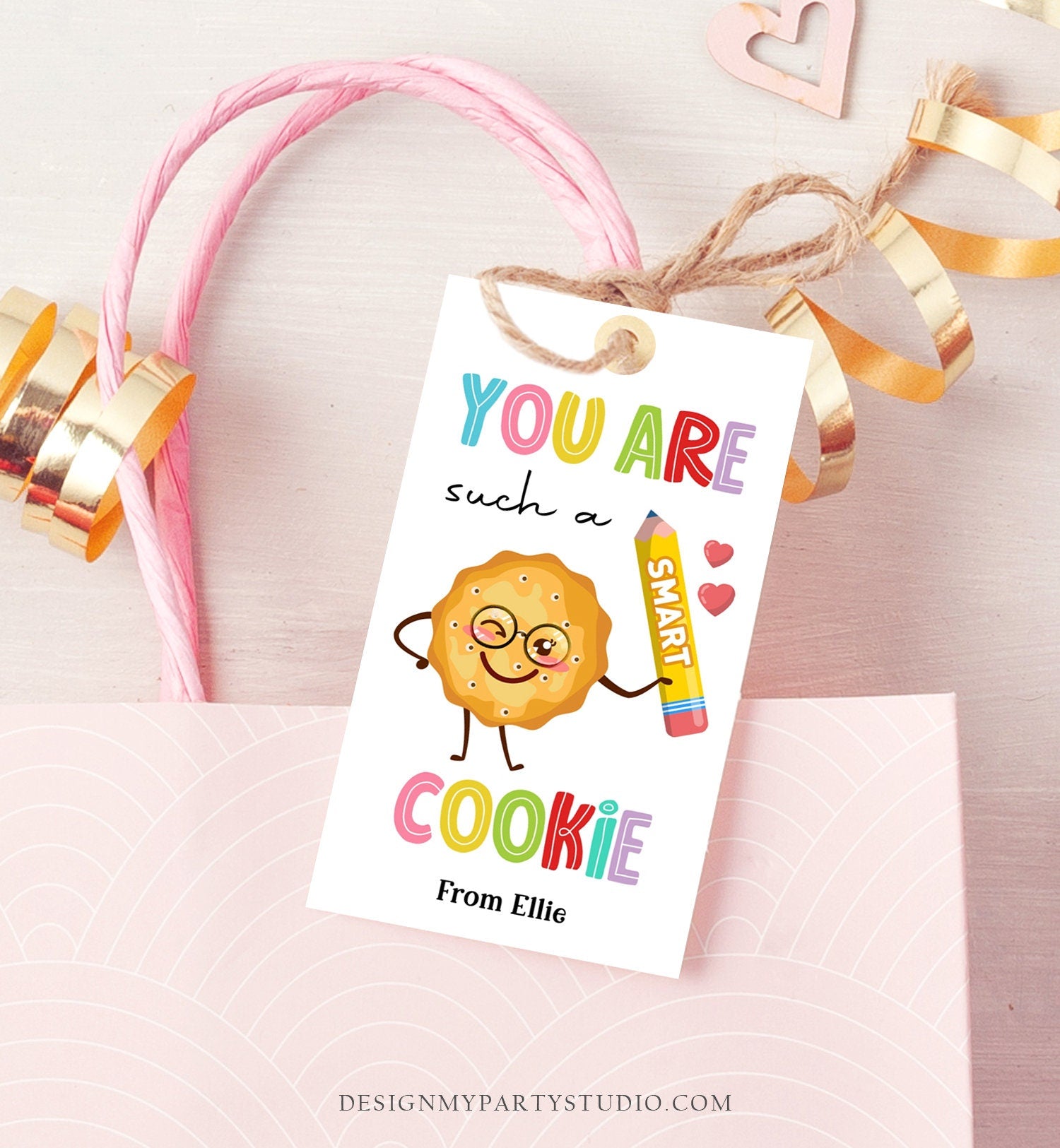 Editable You Are Such a Smart Cookie Tag Graduation Tag Teacher Tag End of School Classroom Chip Cookie Tag Corjl Template Printable 0464