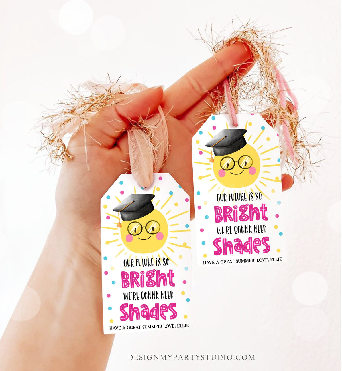 Editable Graduation Favor Tag Teacher Tag Future So Bright We&#39;re Gonna Need Shades Preschool Graduation Kids Digital Template Printable 0464