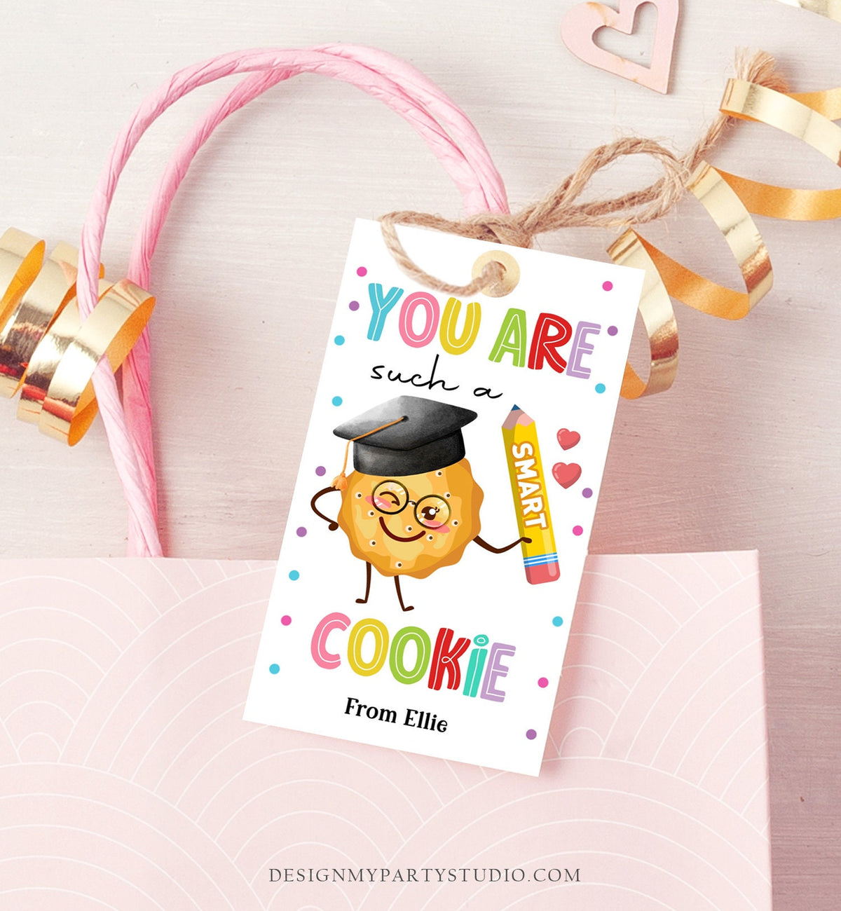 Editable You Are Such a Smart Cookie Tag Graduation Tag Teacher Tag End of School Classroom Chip Cookie Tag Digital Template Printable 0464