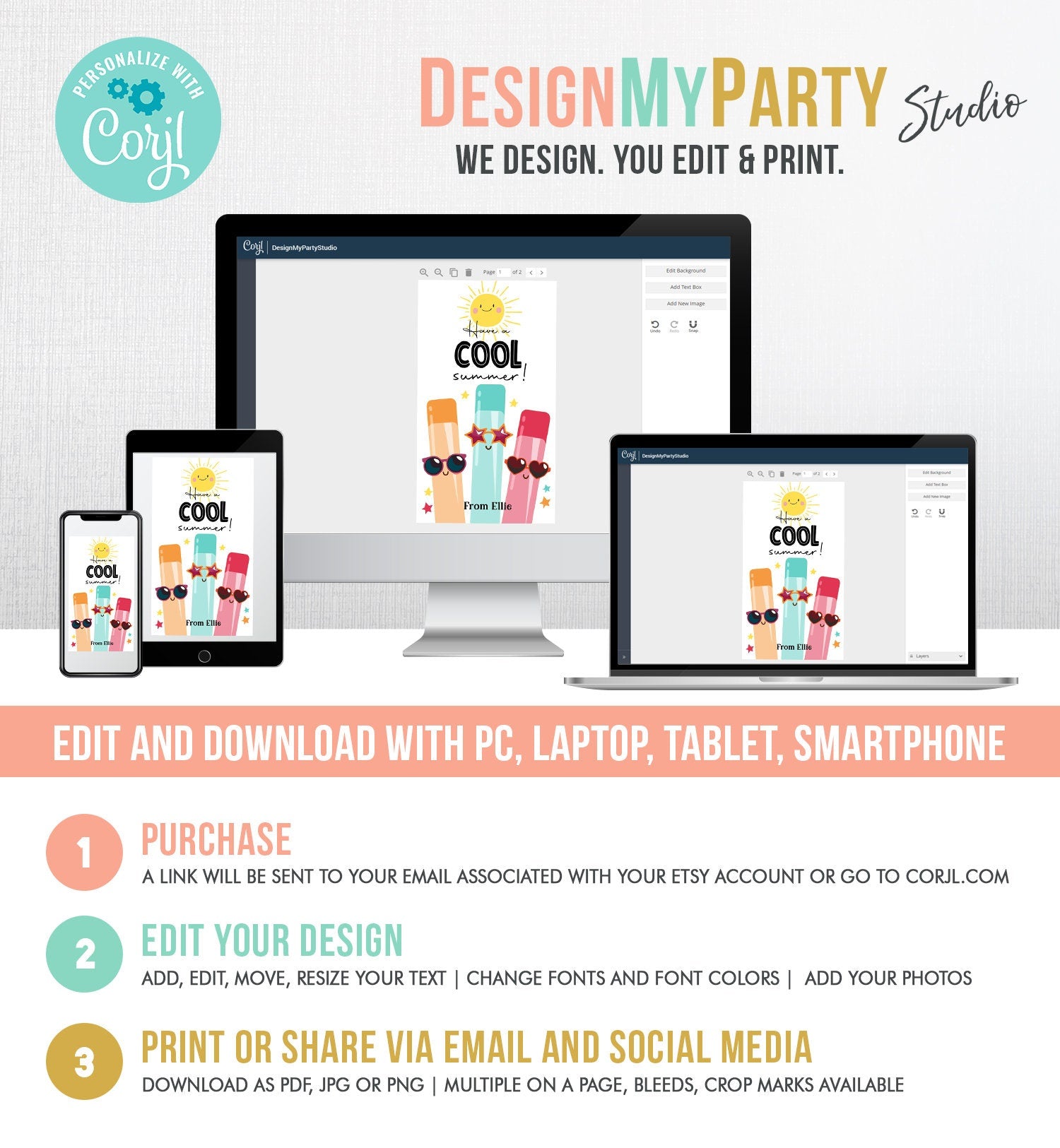 Editable Last Day of School Tag Stay Cool Ice Tag Summer End Of School Year Tag Freeze Ice Cool Treat Digital Template Printable 0464