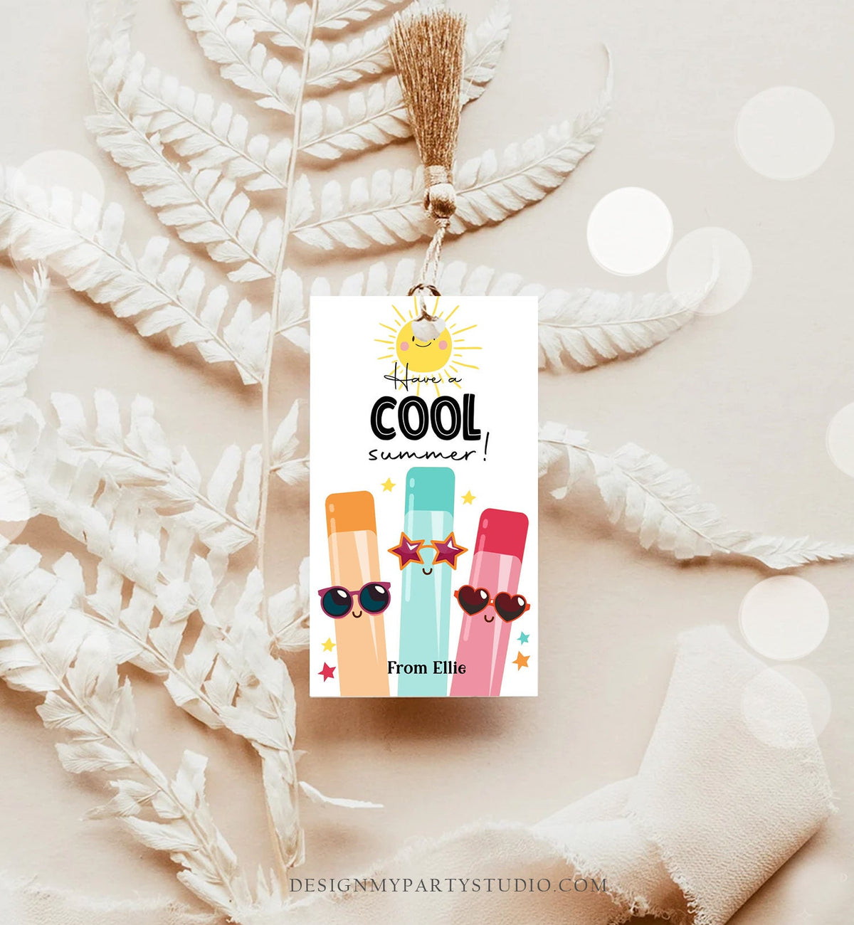 Editable Last Day of School Tag Stay Cool Ice Tag Summer End Of School Year Tag Freeze Ice Cool Treat Digital Template Printable 0464