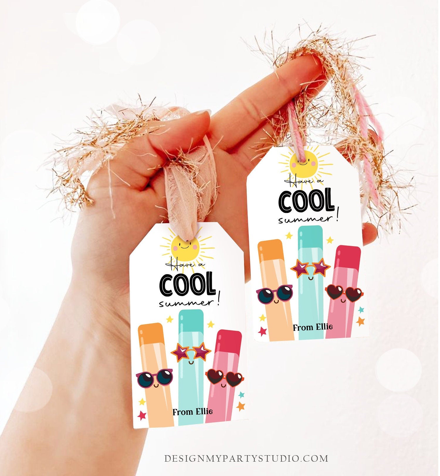 Editable Last Day of School Tag Stay Cool Ice Tag Summer End Of School Year Tag Freeze Ice Cool Treat Digital Template Printable 0464