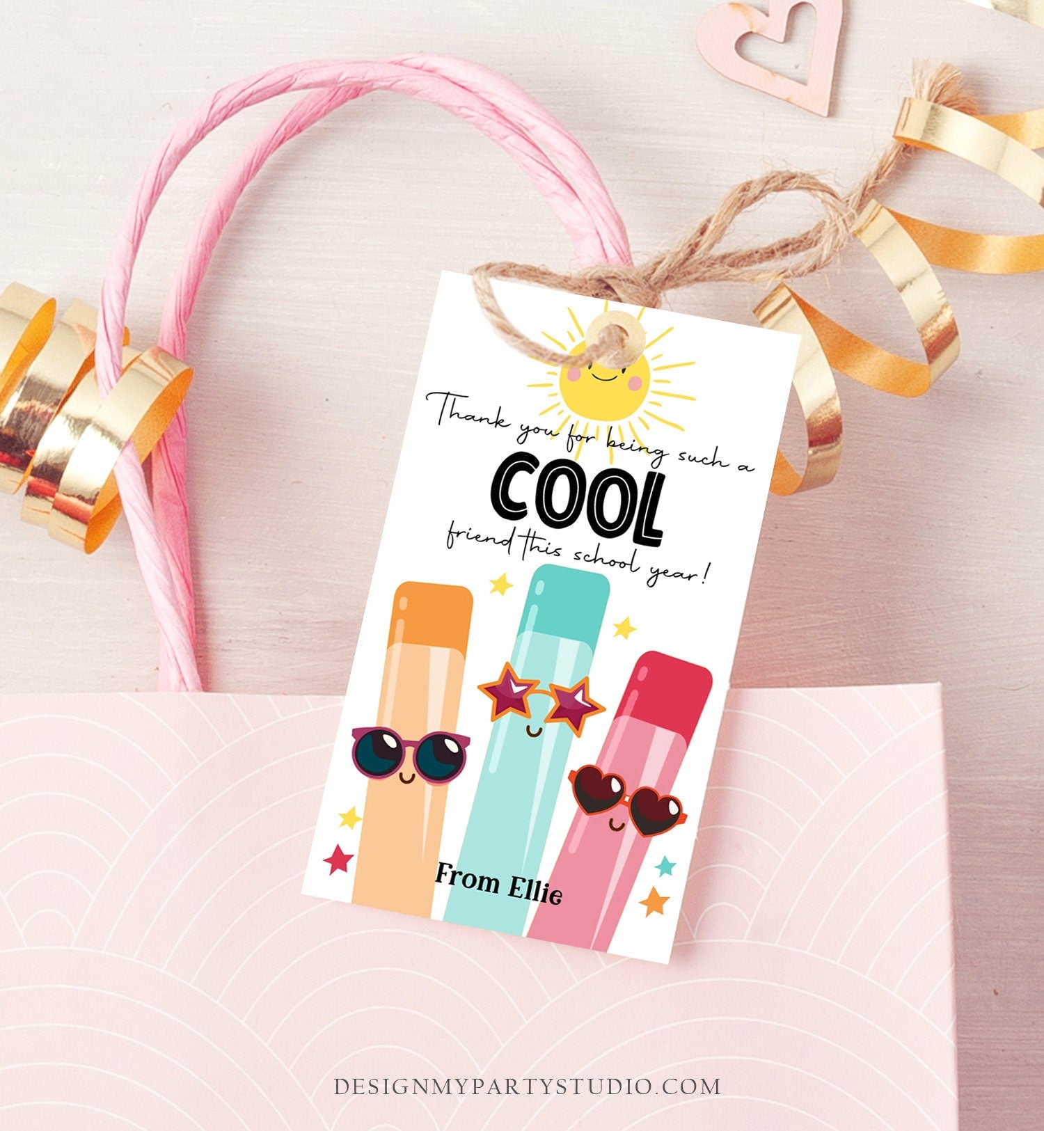 Editable Last Day of School Tag Cool Friend Ice Tag Summer End Of School Year Tag Freeze Cool Treat Summer Digital Template Printable 0464