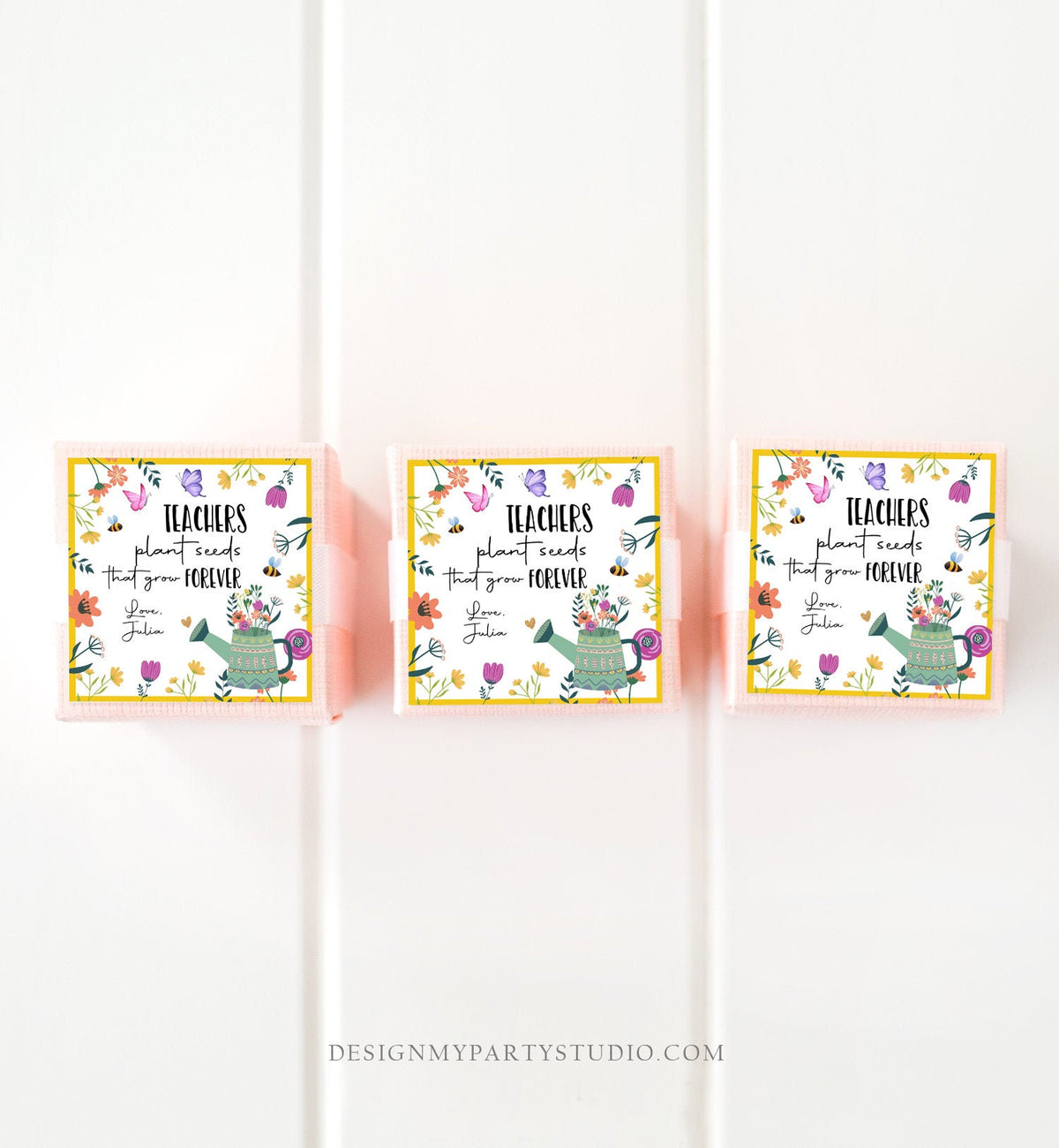 Editable Teacher Appreciation Favor Tags Teachers Plant Seeds Tag Flower Gift End of The Year Teacher Tag Digital Template Printable 0464