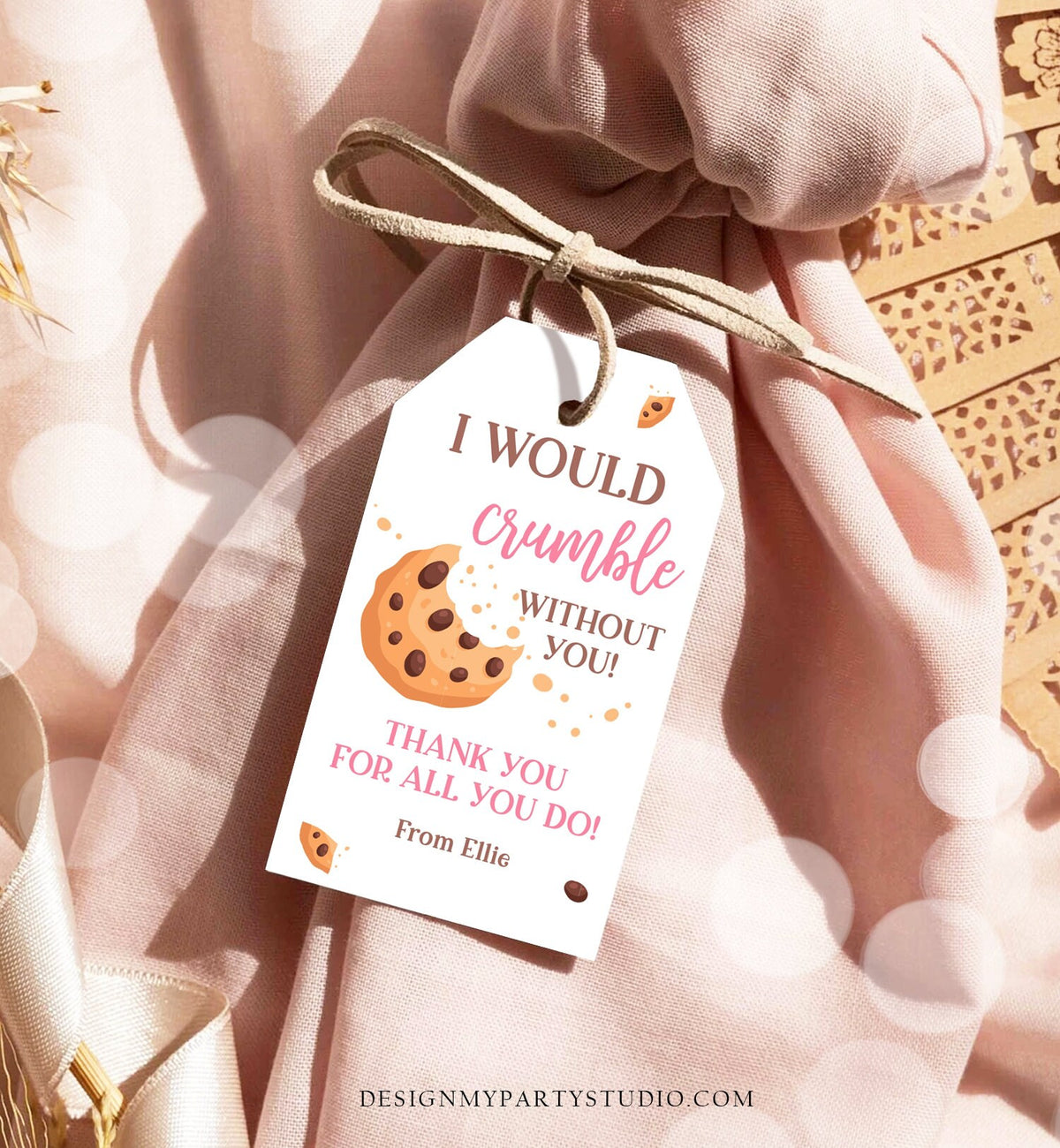 Editable Summer Teacher Appreciation Gift Tag Kids Would Crumble Without You Cookie Tag End Of School Year Digital Template Printable 0464