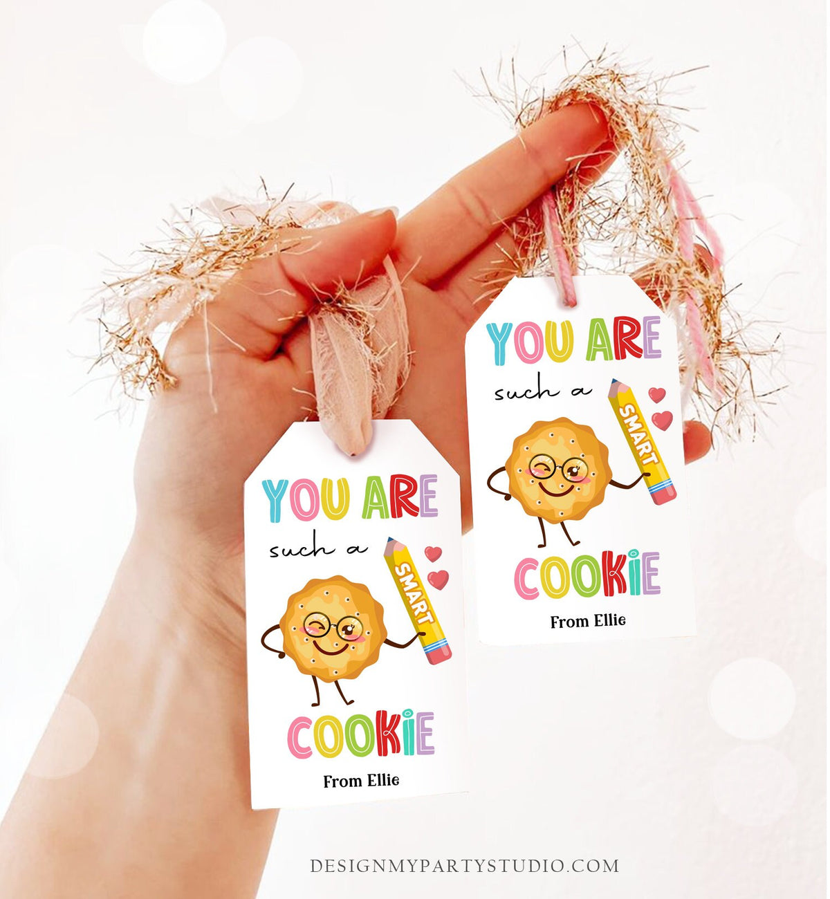 Editable You Are Such a Smart Cookie Tag Graduation Tag Teacher Tag End of School Classroom Chip Cookie Tag Corjl Template Printable 0464
