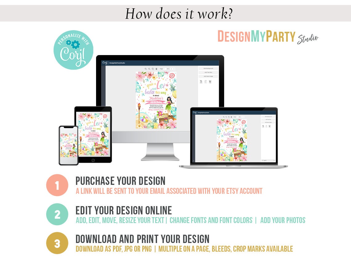 Hawaiian Luau Birthday Invitation Bundle Tropical Pool Party Luau Party Pack Girl Luau Party Package Summer Digital Template Printable 0413