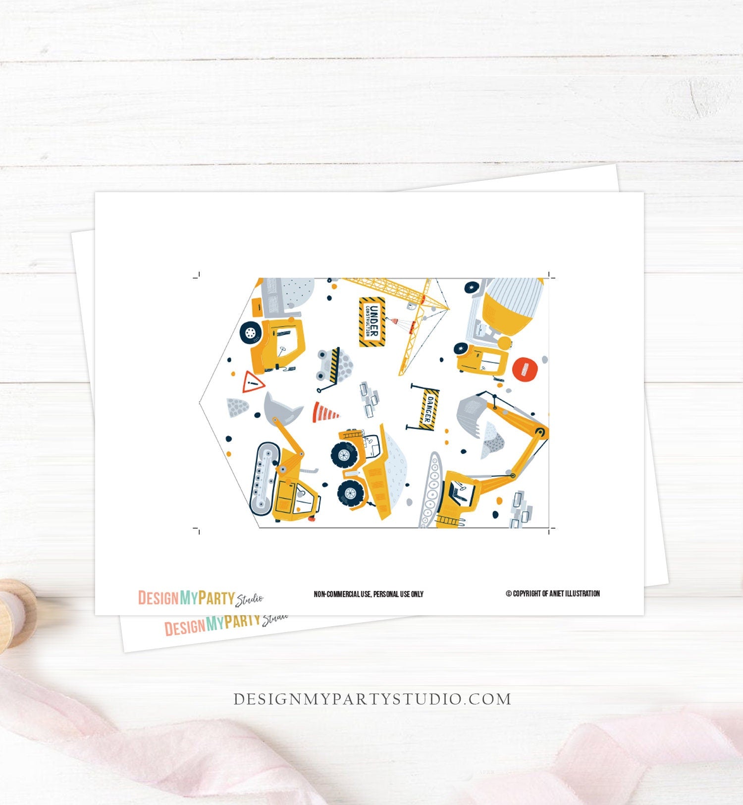 Construction Birthday Banner A-Z Alphabet Numbers Banner First Happy Birthday Banner Boy Dump Truck Digger Decor Printable 0458