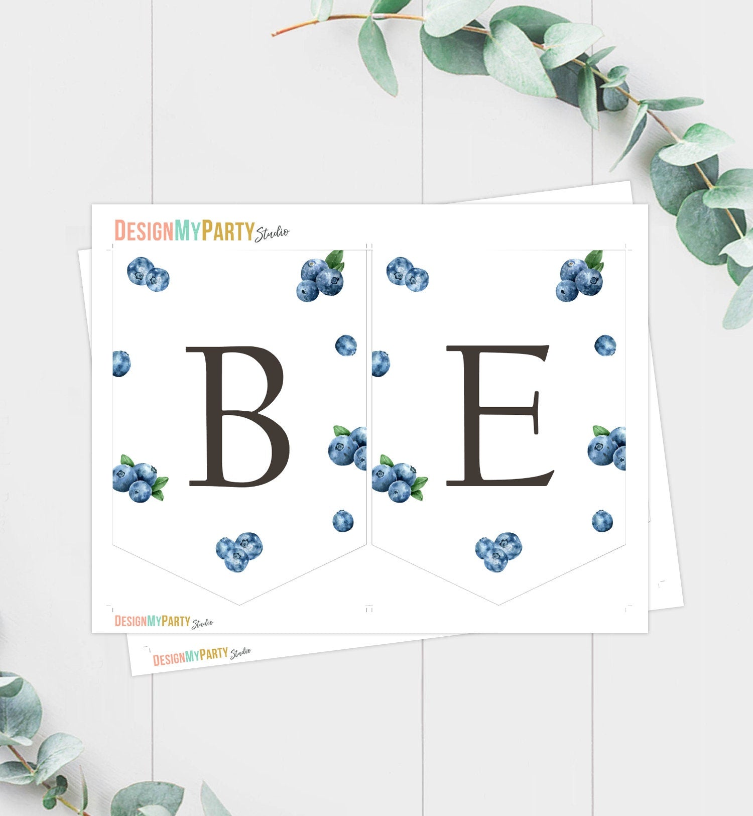 Berry Sweet Baby Banner Blueberry Blueberries Baby Shower Banner Berry Baby Boy Decor Berry Sweet Download PRINTABLE DIGITAL DIY 0399
