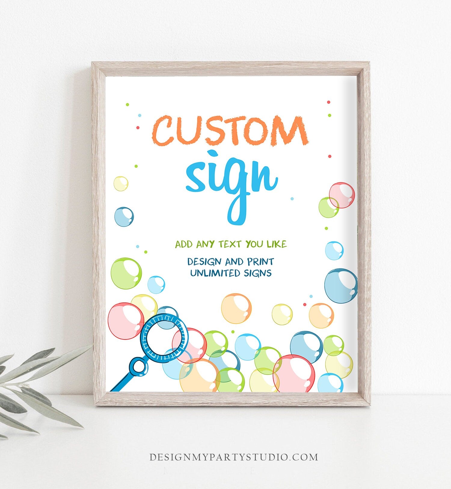 Editable Custom Sign Bubbles Birthday Sign Boy Bubble Birthday Bubble Party Decor Table Sign 8x10 Instant Download Corjl PRINTABLE 0035