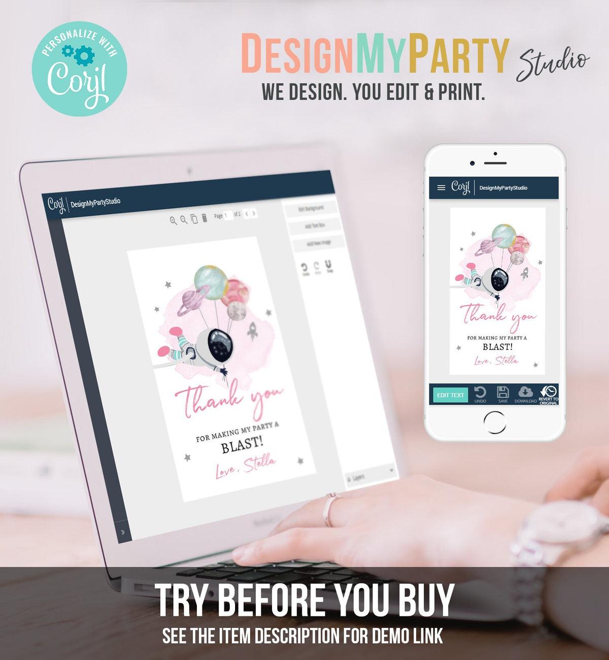 Editable Outer Space Favor Tags Space Birthday Thank you Label Galaxy Gift tags Trip Around the Sun Planets Download Template Printable 0366