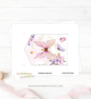 Butterfly A-Z Alphabet Banner Birthday Baby Shower Purple Pink Girl Floral Numbers Letters First Happy Birthday Banner Decor Printable 0437