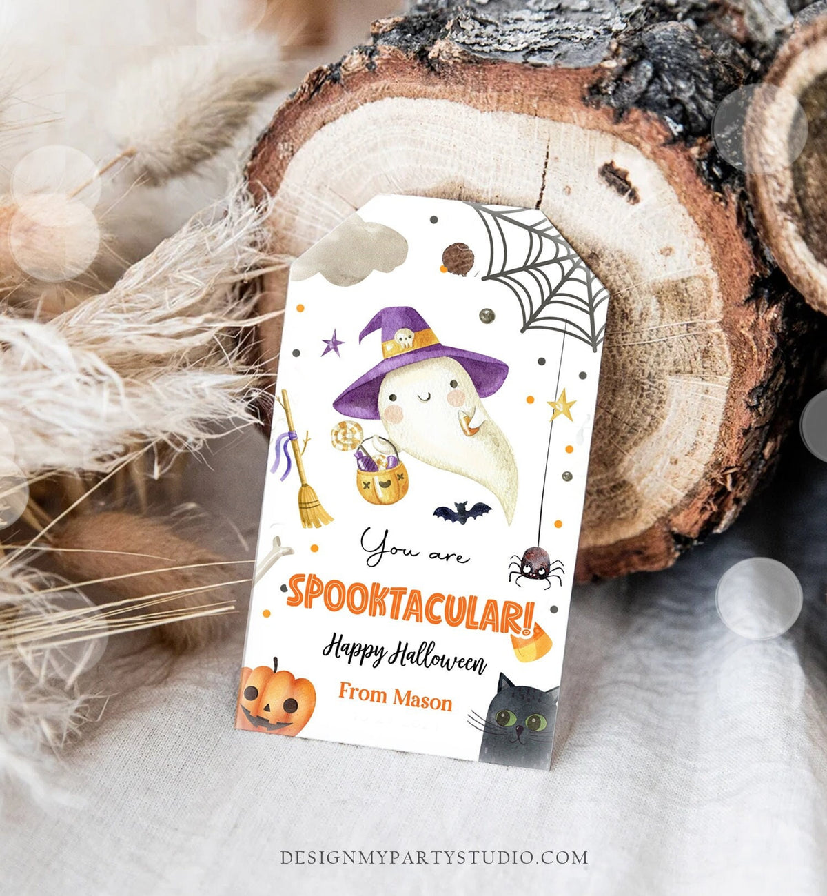 Editable Halloween Favor Tags Ghost Gift Tags You are Spooktacular Appreciation Cute Ghost Treat Digital Download Template Printable 0261