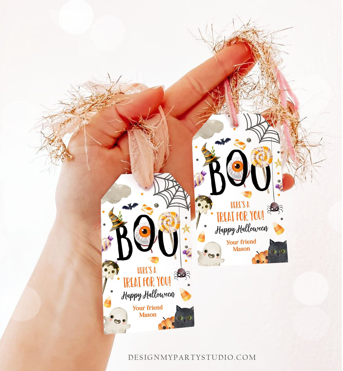 Editable Halloween Favor Tags Boo Gift Tags Costume Party Trick Or Treat Favor Tags Ghost Treat Tag Download Printable Template Corjl 0261