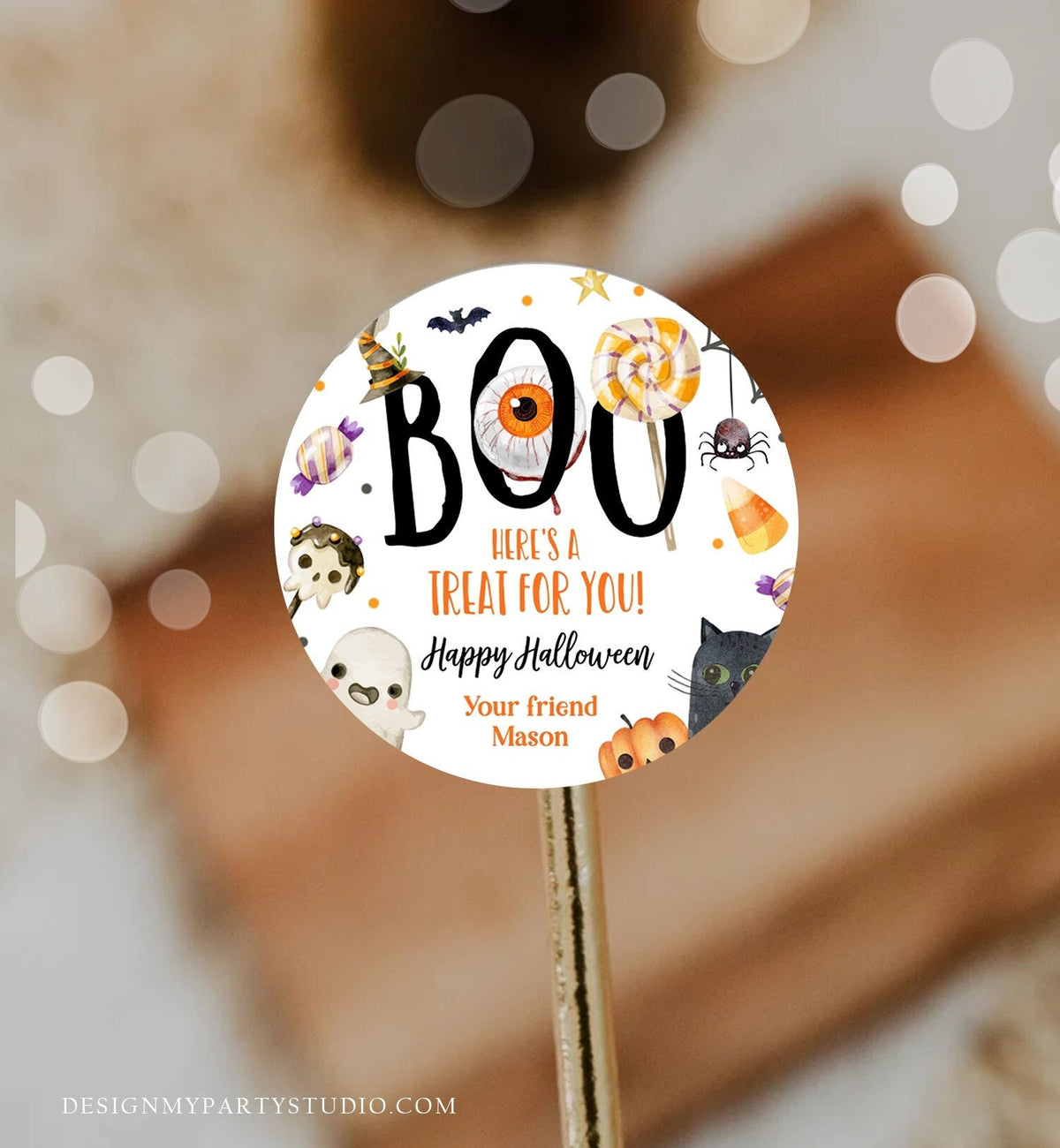 Editable Halloween Favor Tags Boo Gift Tags Costume Party Trick Or Treat Favor Tags Ghost Treat Tag Digital Download Template Printable 0261