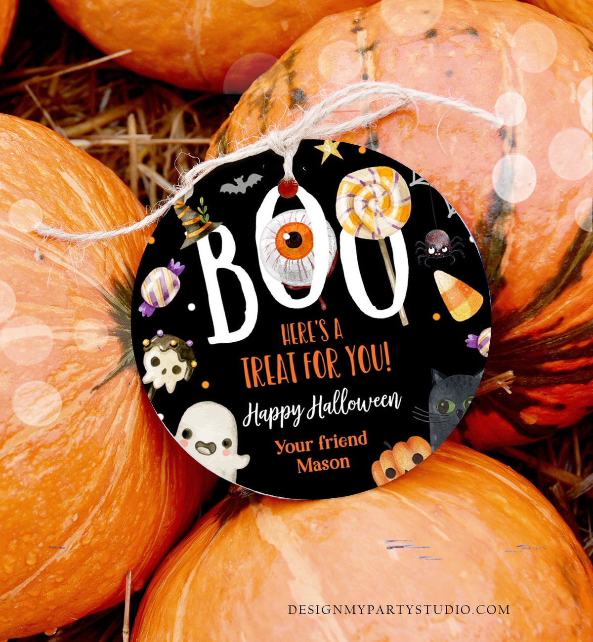 Editable Halloween Favor Tags Boo Gift Tags Costume Party Trick Or Treat Favor Tags Ghost Treat Tag Digital Download Template Printable 0261