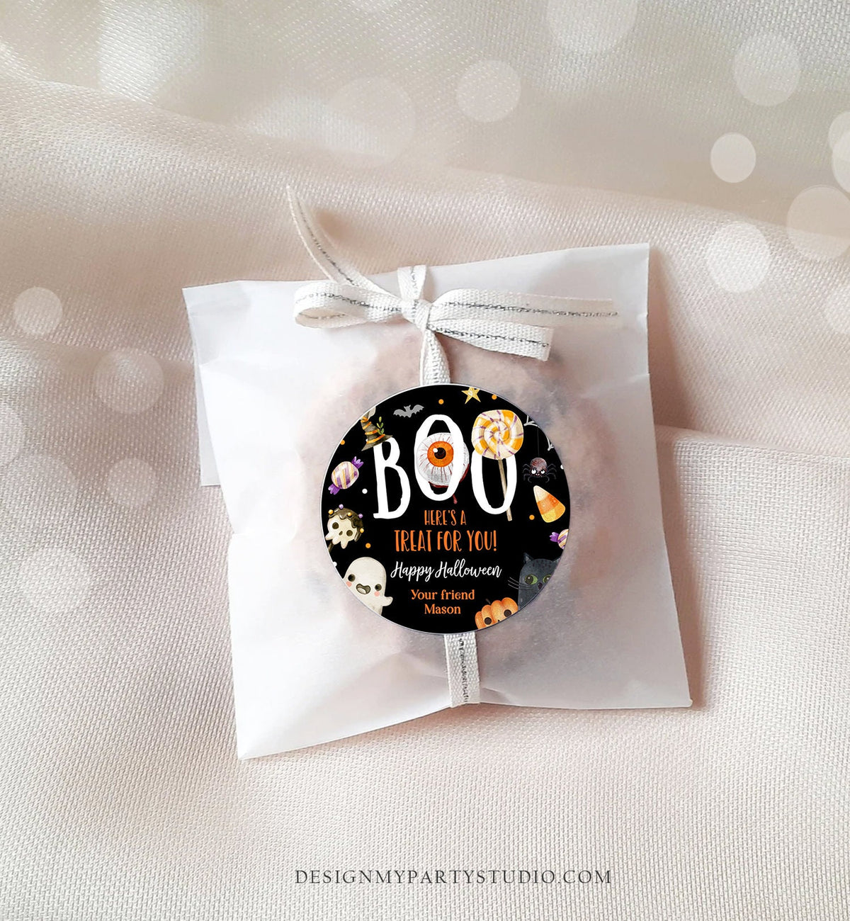 Editable Halloween Favor Tags Boo Gift Tags Costume Party Trick Or Treat Favor Tags Ghost Treat Tag Digital Download Template Printable 0261