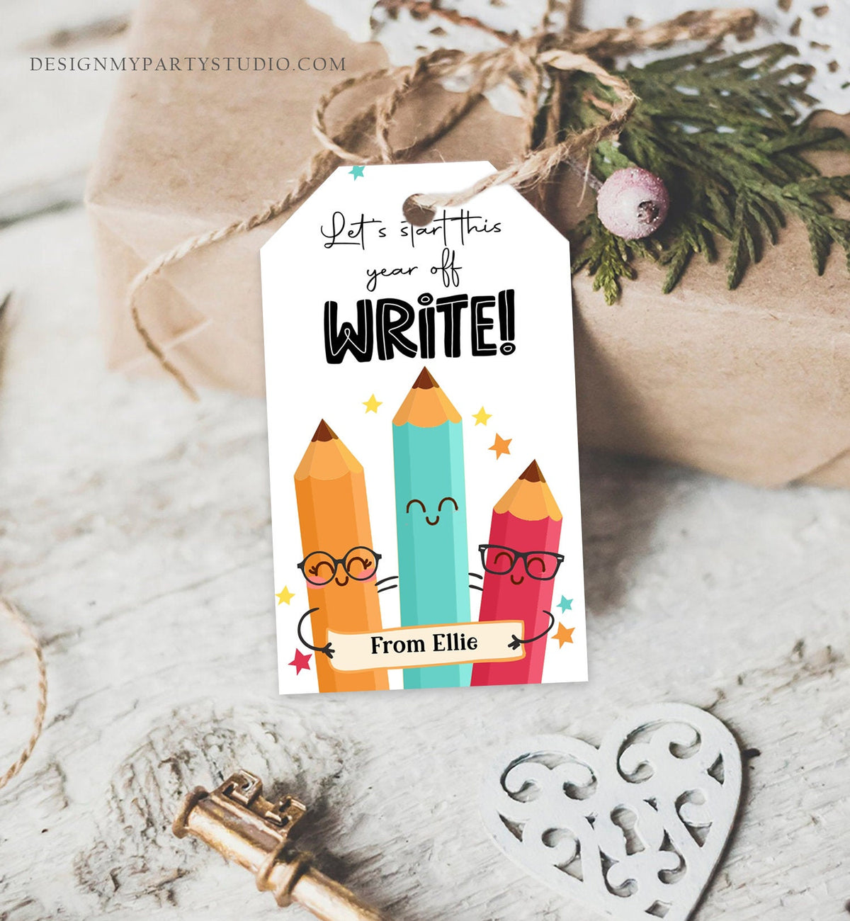 Editable Back to School Gift Tags Classroom Welcome Back Happy First Day of School Favor Tag Pencil Write Digital Download Printable 0464