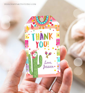 Editable Fiesta Favor tags Fiesta Thank you tags Cactus Mexican Label tags Muchas Gracias Birthday Shower Floral Template Corjl 0134