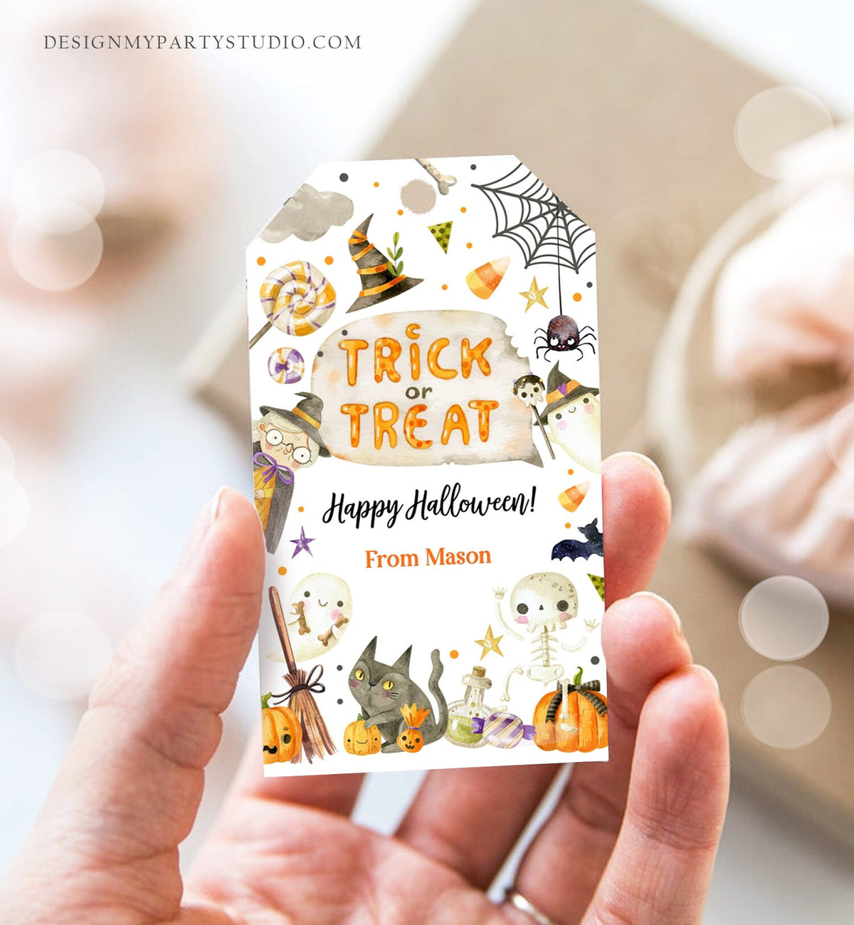 Editable Halloween Favor Tags Boo Gift Tags Costume Party Trick Or Treat Favor Tags Ghost Treat Tag Download Template Printable 0261 0475