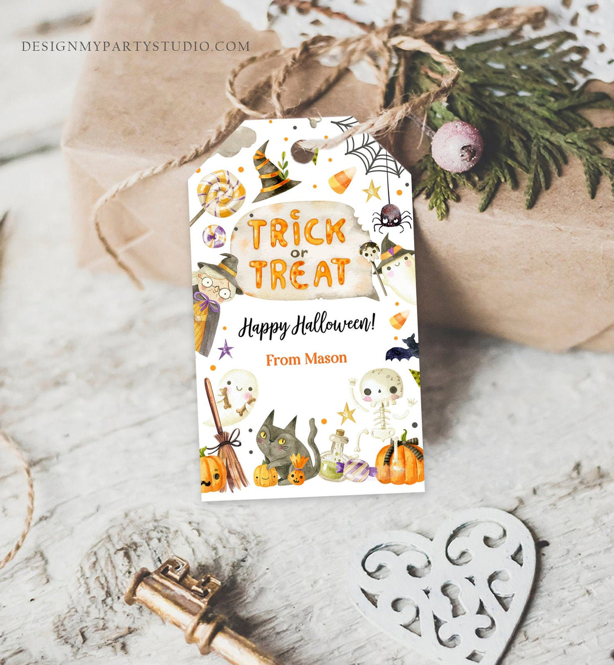 Editable Halloween Favor Tags Boo Gift Tags Costume Party Trick Or Treat Favor Tags Ghost Treat Tag Download Template Printable 0261 0475