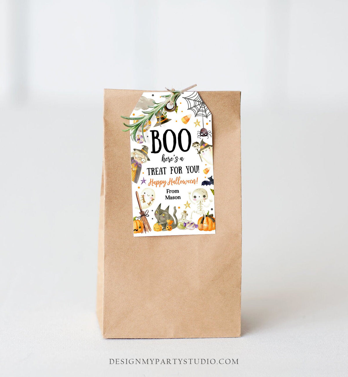 Editable Halloween Favor Tags Boo Gift Tags Costume Party Trick Or Treat Favor Tags Ghost Treat Tag Digital Template Printable 0261 0475