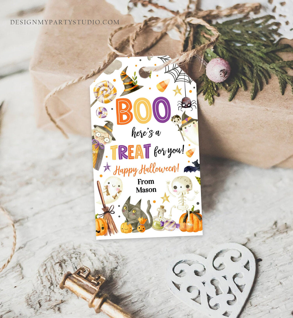 Editable Halloween Favor Tags Boo Gift Tags Costume Party Trick Or Treat Favor Tags Ghost Treat Tag Download Template Printable 0261 0475