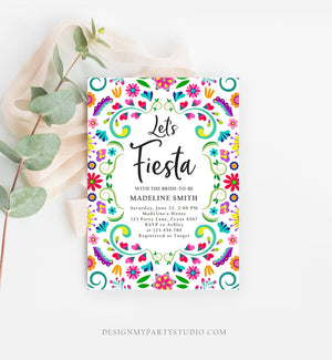Editable Fiesta Bridal Shower Invitation Couples Shower Mexican Bridal Shower Mexico Floral Pink Printable Invitation Template Corjl 0466