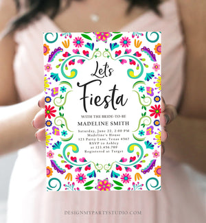 Editable Fiesta Bridal Shower Invitation Couples Shower Mexican Bridal Shower Mexico Floral Pink Printable Invitation Template Corjl 0466