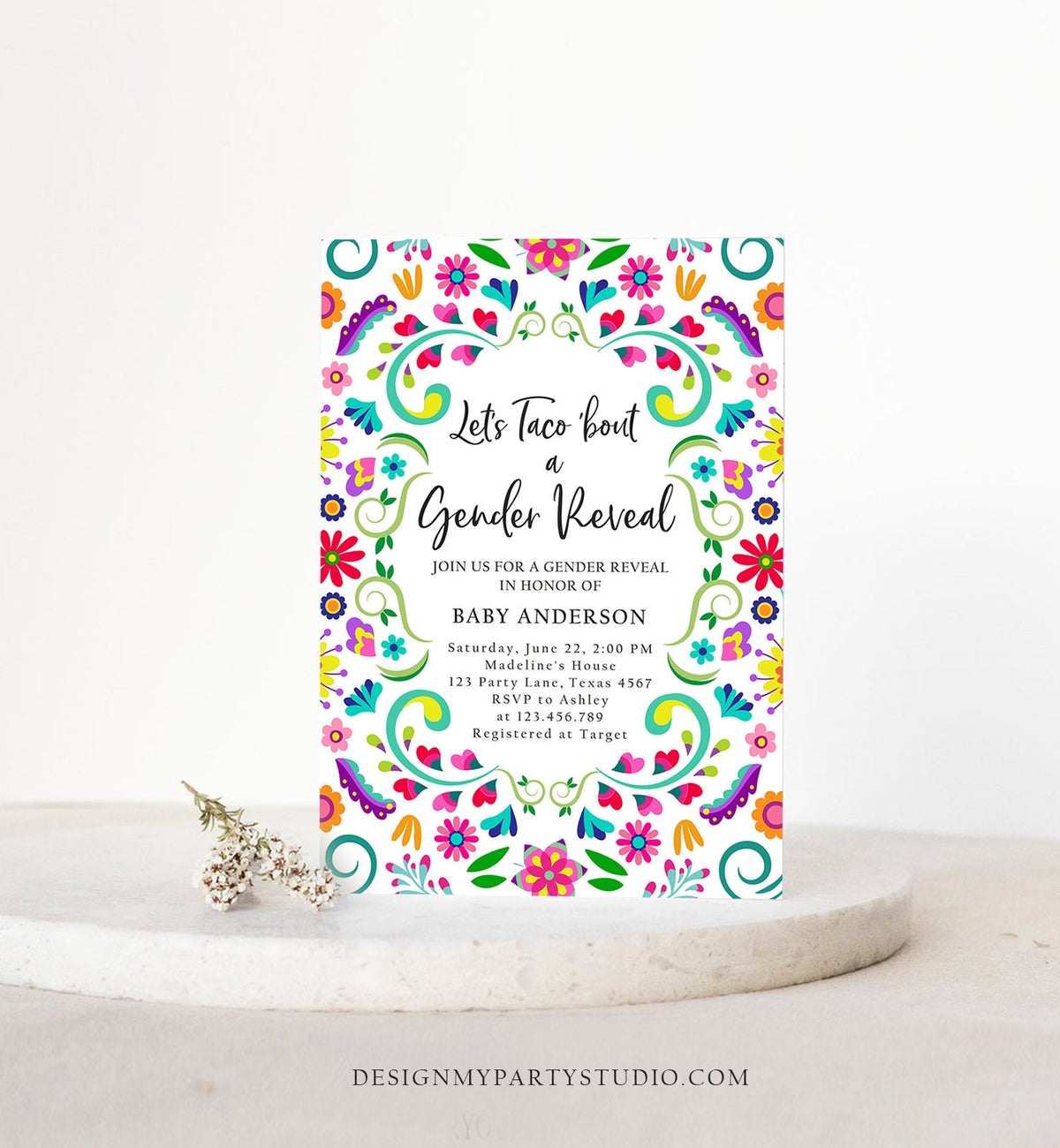 Editable Let&#39;s Taco Bout a Gender Reveal Party Invitation Cactus Mexican Fiesta He or She Boy Girl Digital Download Template Printable 0466
