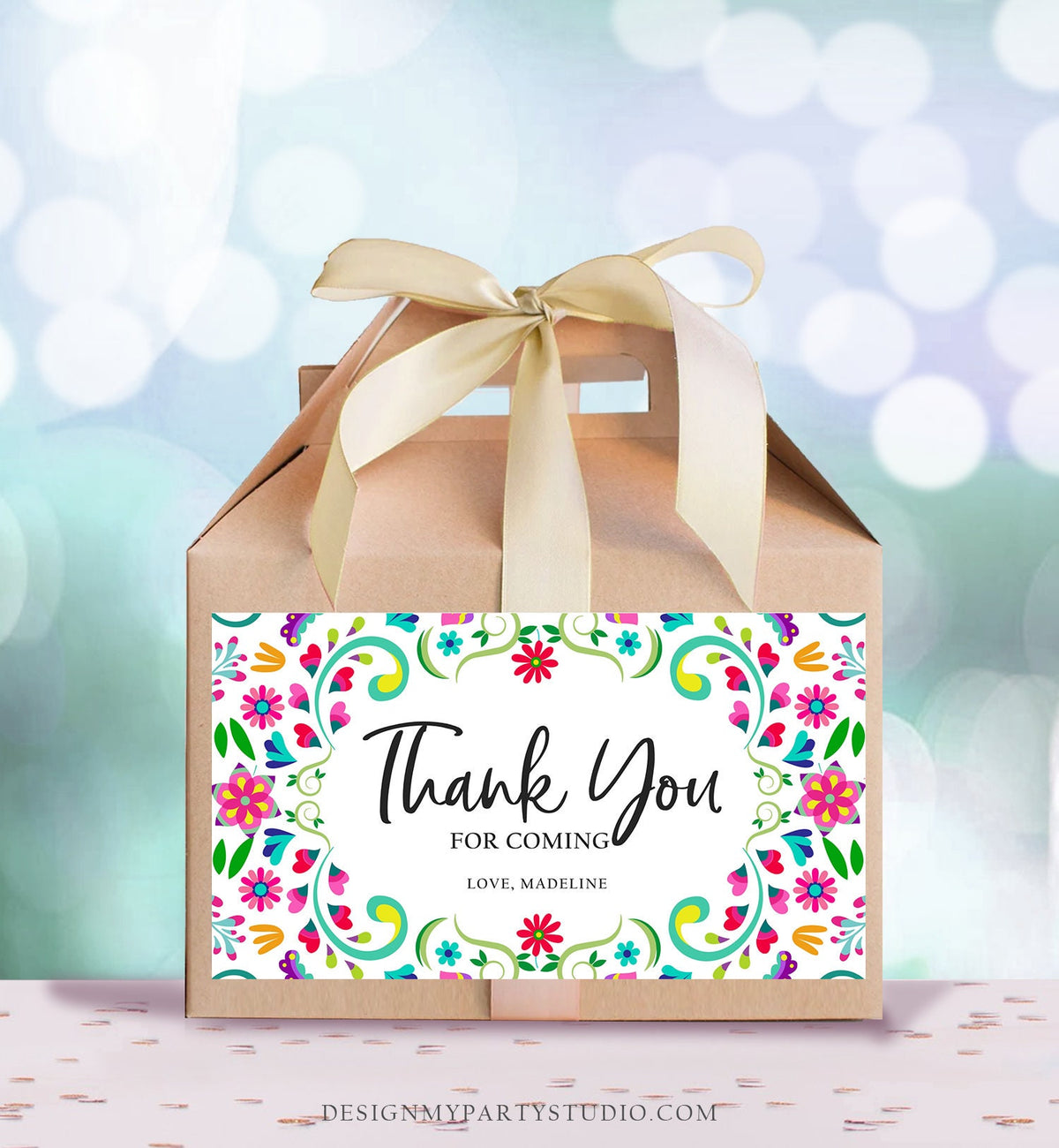 Editable Fiesta Gable Gift Box Label Fiesta Birthday Mexican Treat Box Mexico Bridal First Fiesta Digital Download Template Printable 0466