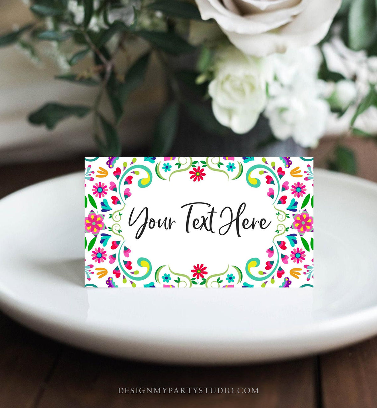 Editable Fiesta Cactus Food Labels Fiesta Party Place Card Tent Card Mexico Floral Mexican Birthday First Fiesta Decor Digital Template 0466