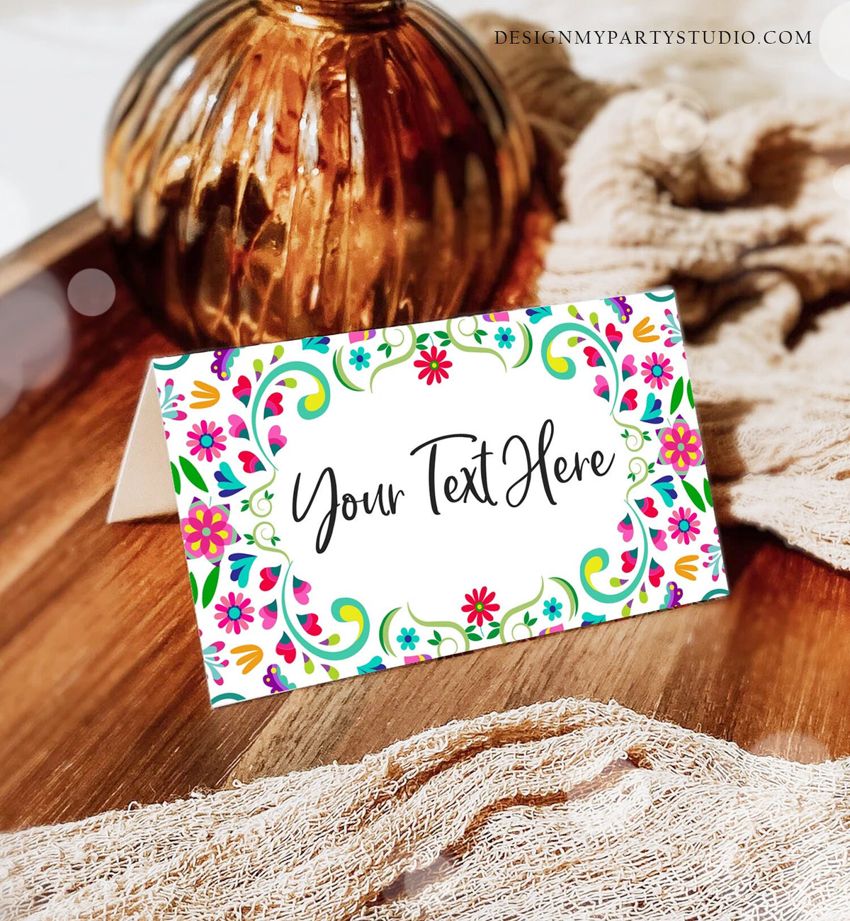 Editable Fiesta Cactus Food Labels Fiesta Party Place Card Tent Card Mexico Floral Mexican Birthday First Fiesta Decor Digital Template 0466