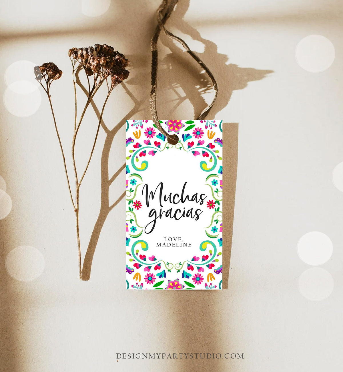 Editable Floral Fiesta Favor Tags Fiesta Thank You Tags Mexican Muchas Gracias Fiesta Bridal Shower Shower Digital Template Printable 0466