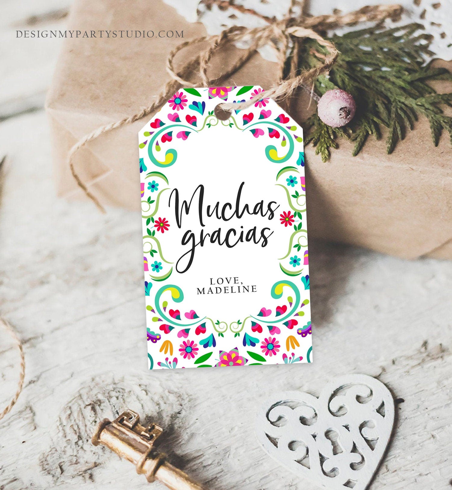 Editable Floral Fiesta Favor Tags Fiesta Thank You Tags Mexican Muchas Gracias Fiesta Bridal Shower Shower Digital Template Printable 0466