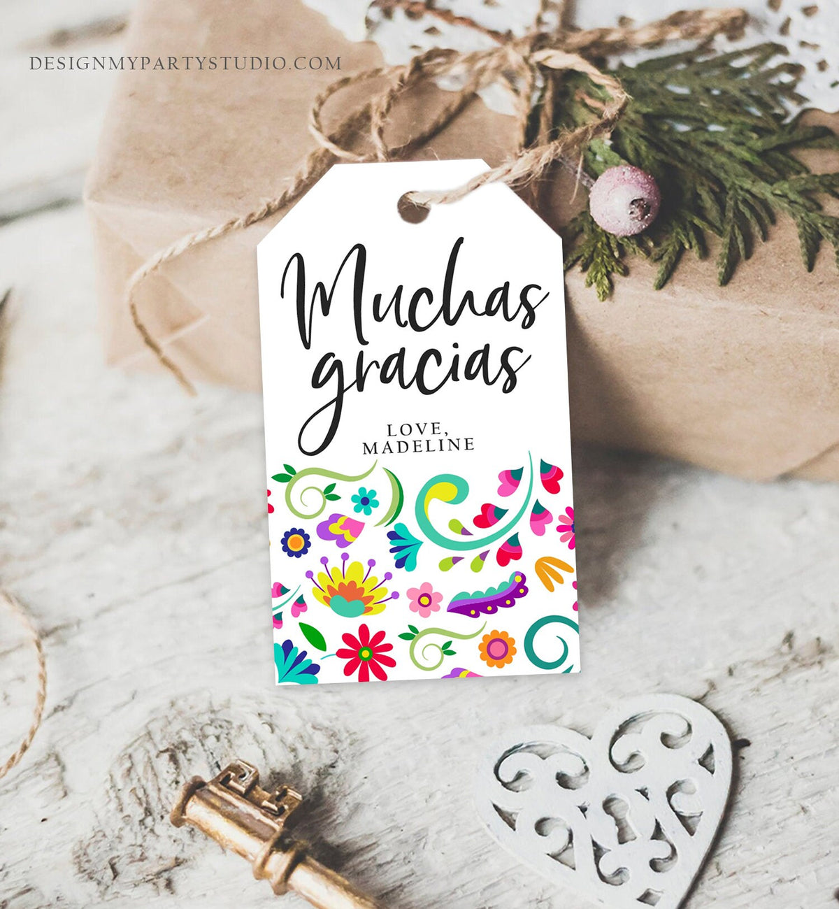 Editable Floral Fiesta Favor Tags Fiesta Thank You Tags Mexican Muchas Gracias Bridal Shower Mexico Couples Shower Template Printable 0466