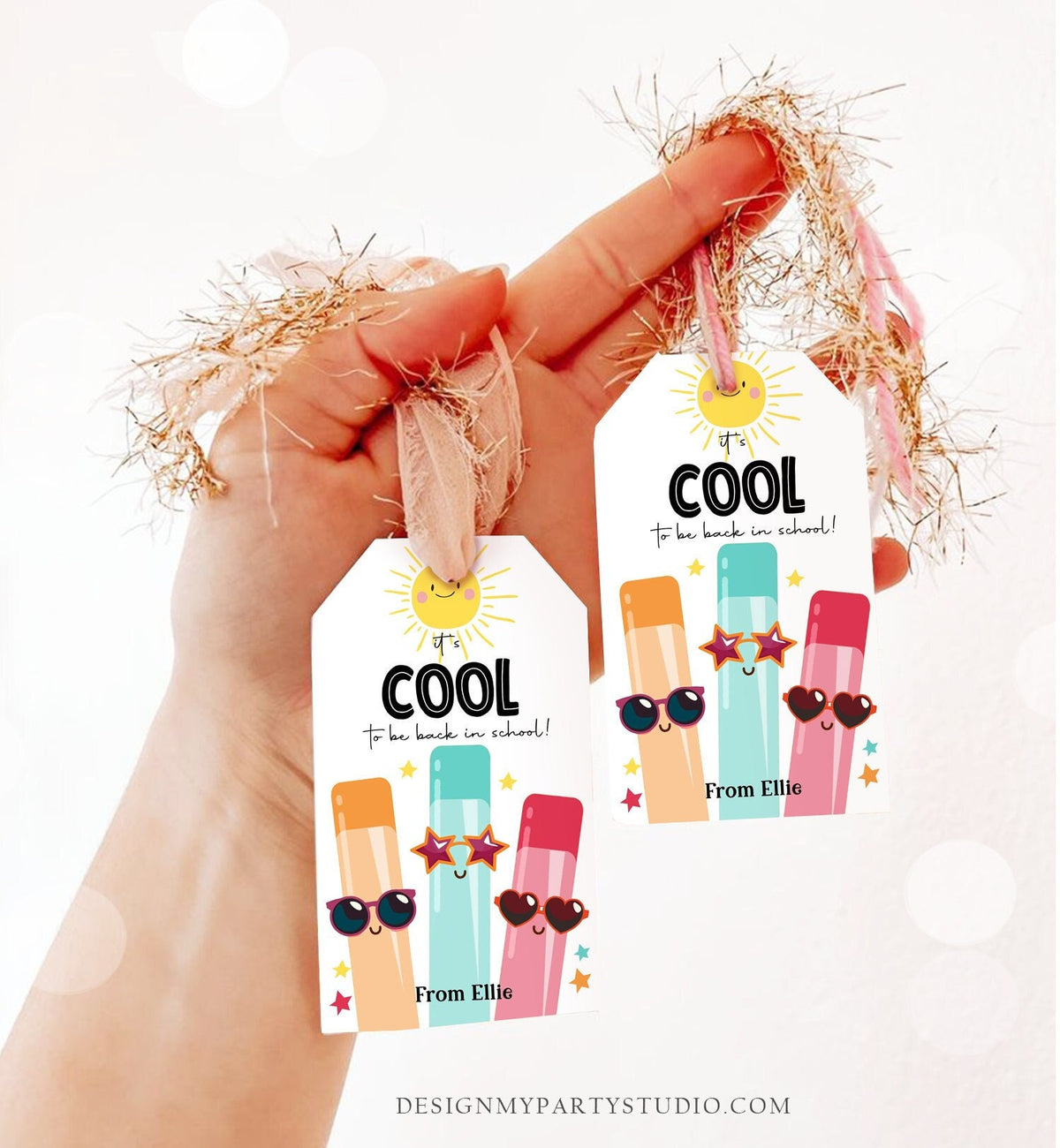 Editable Back to School Tag Cool To Be Back in School Ice Tag Treat Tag Freeze Cool Ice Treat Class Teacher Digital Template Printable 0464