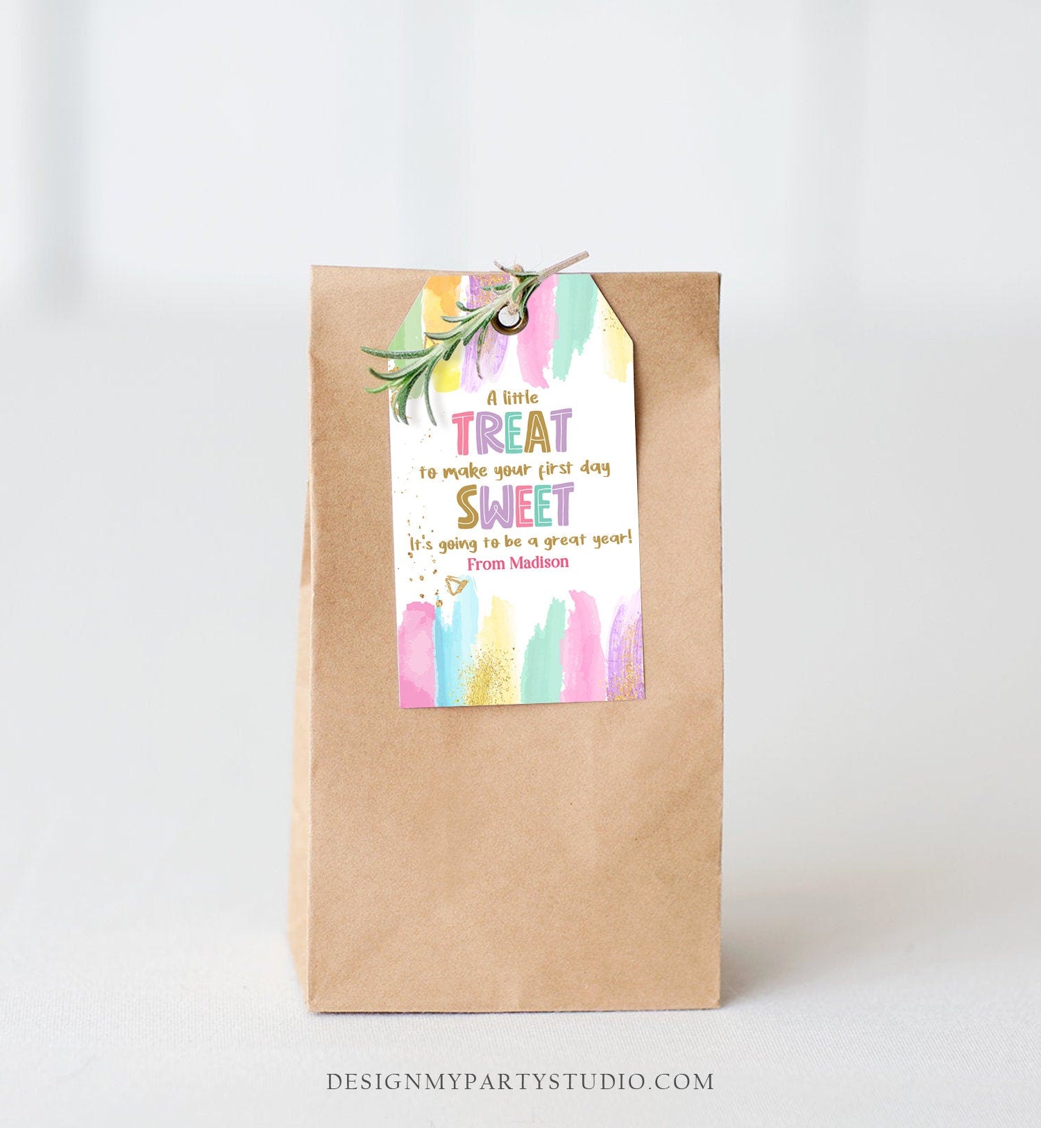 Editable Back to School Gift Tags First Day of School Teacher Tag Treat Tag Gift Daycare Childcare School Digital Template Printable 0464