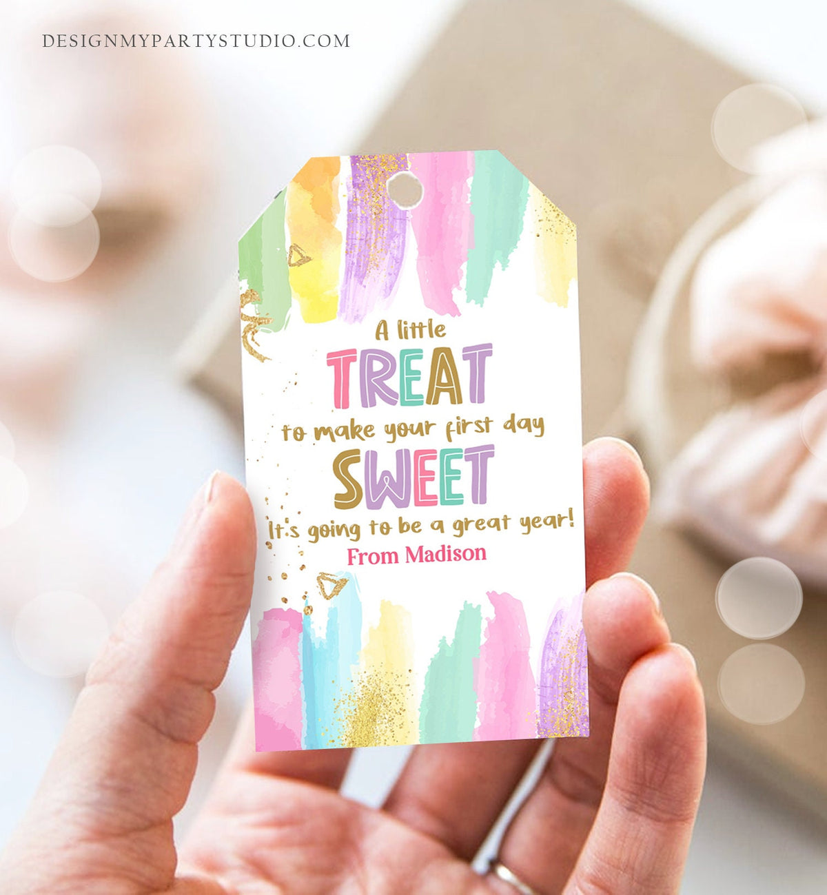 Editable Back to School Gift Tags First Day of School Teacher Tag Treat Tag Gift Daycare Childcare School Digital Template Printable 0464