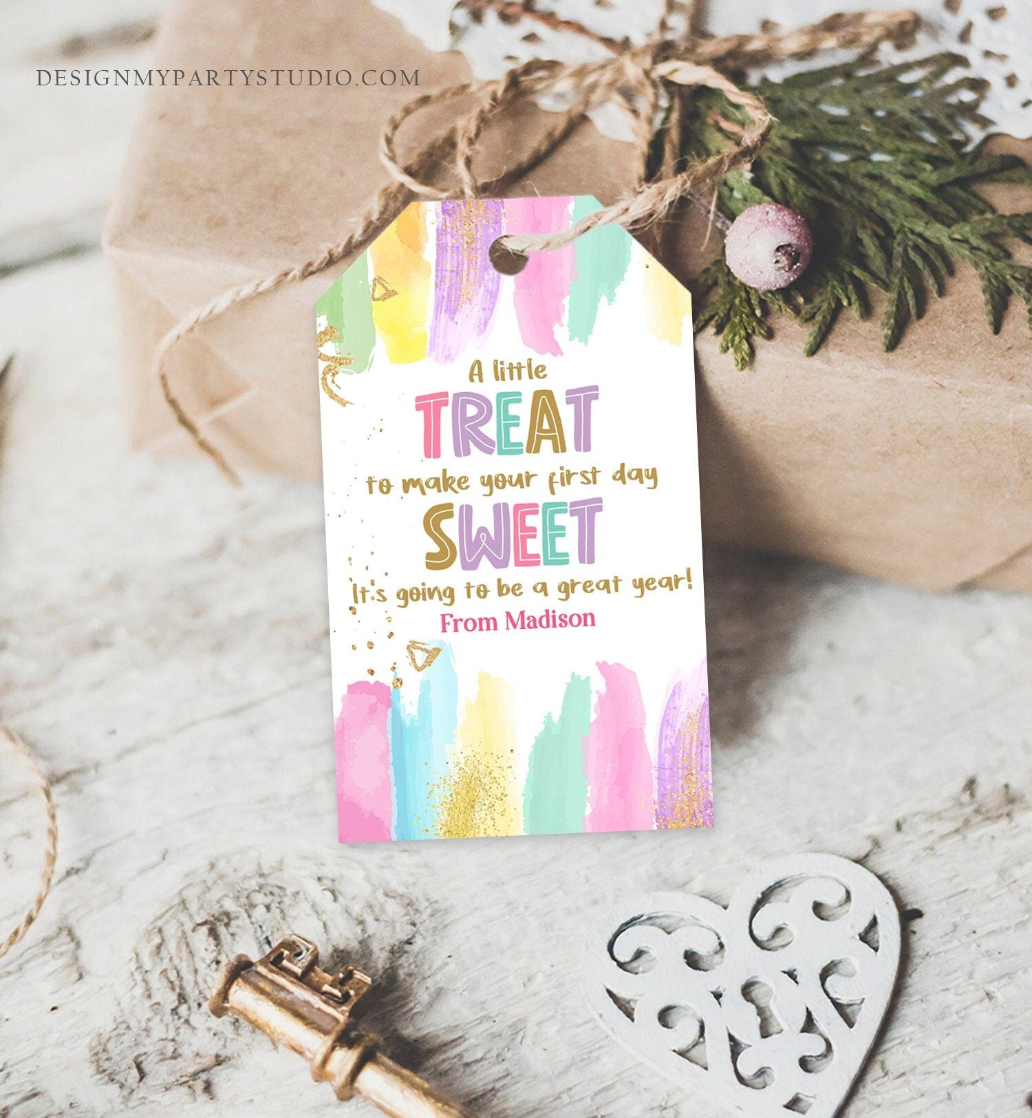 Editable Back to School Gift Tags First Day of School Teacher Tag Treat Tag Gift Daycare Childcare School Digital Template Printable 0464