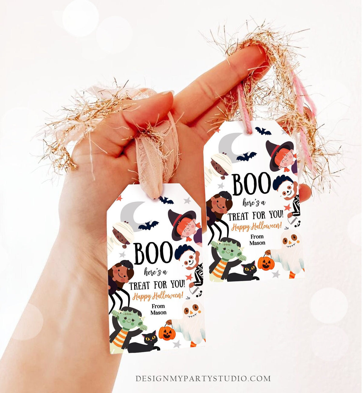 Editable Halloween Favor Tags Boo Gift Tags Costume Party Trick Or Treat Favor Tags Birthday Party Printable Template Corjl 0261 0473 0009