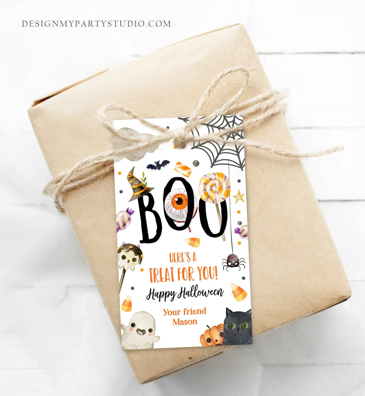 Editable Halloween Favor Tags Boo Gift Tags Costume Party Trick Or Treat Favor Tags Ghost Treat Tag Download Printable Template Corjl 0261